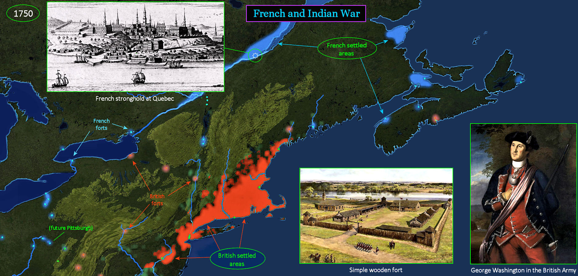French and Indian War, 1754-63 map